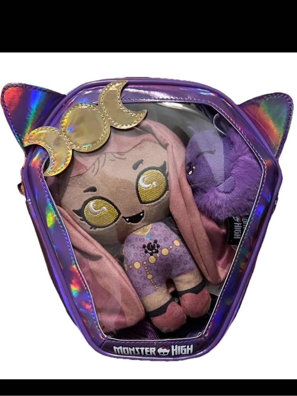 Monster High Ghoul n Go Clawdeen Wolf Plush Doll Set in Mini Backpack